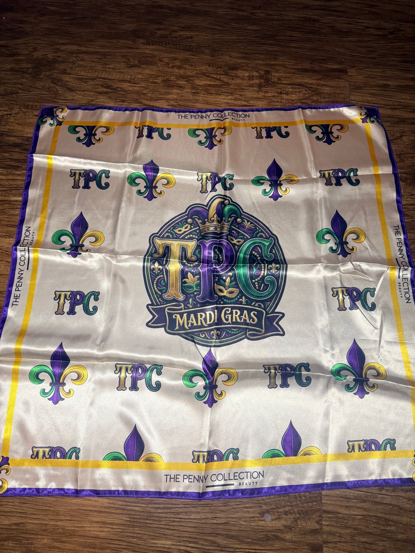Custom TPC Mardi Gras Silk Scarf