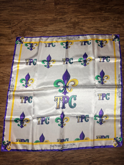 Fleur de lis (TPC)Mardi Gras silk scarf
