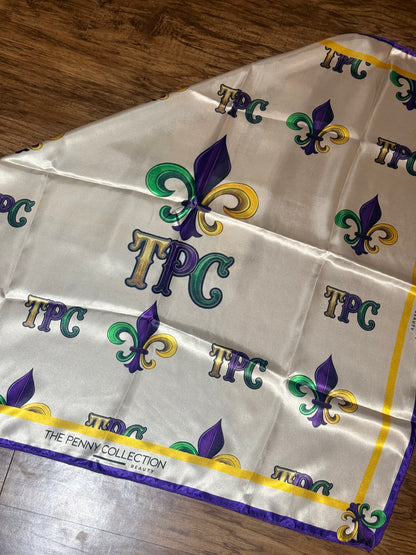 Fleur de lis (TPC)Mardi Gras silk scarf