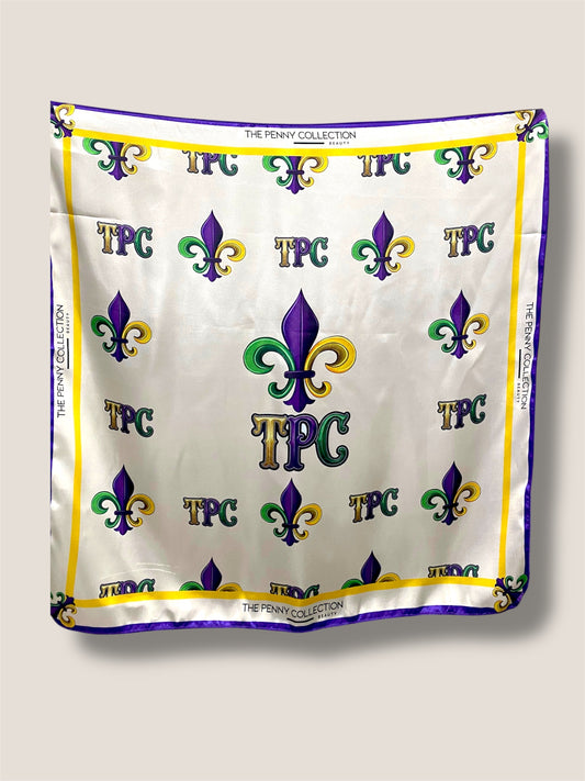 Fleur de lis (TPC)Mardi Gras silk scarf